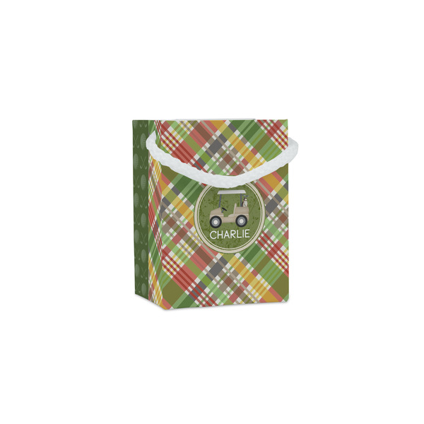 Custom Golfer's Plaid Jewelry Gift Bags - Matte (Personalized)