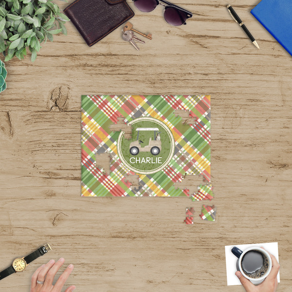 Golfer's Plaid Jigsaw Puzzle 252 Piece - In Context