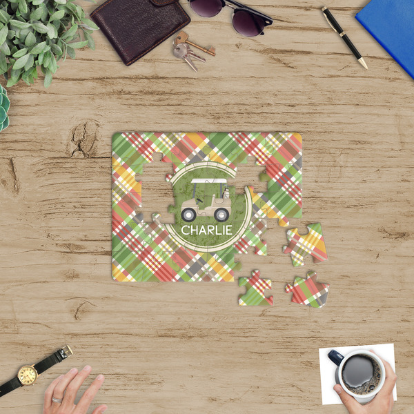 Golfer's Plaid Jigsaw Puzzle 30 Piece - In Context
