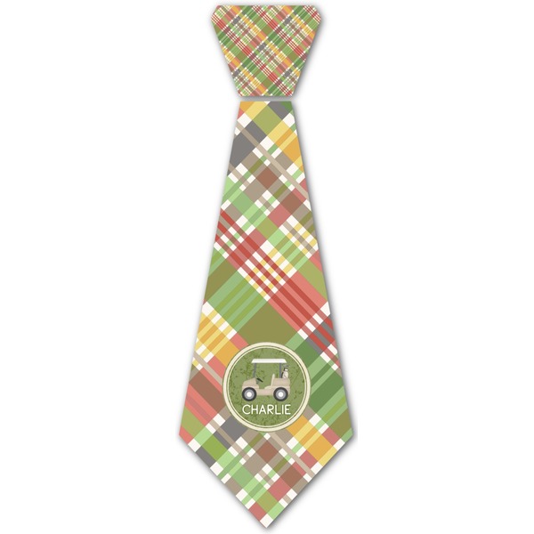 Custom Golfer's Plaid Iron On Tie (Personalized)