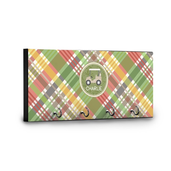 Golfer's Plaid Key Hanger - Front View with Hooks
