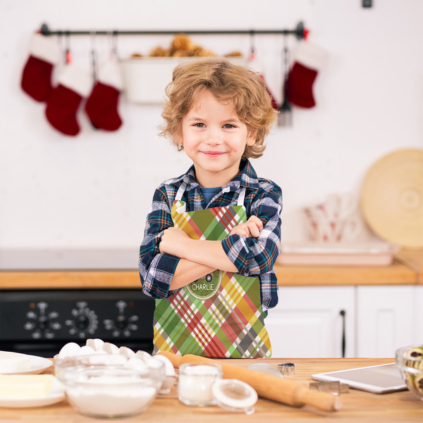 Golfer's Plaid Kid's Aprons - Small - Lifestyle