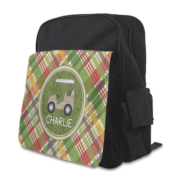 Custom Golfer's Plaid Preschool Backpack (Personalized)