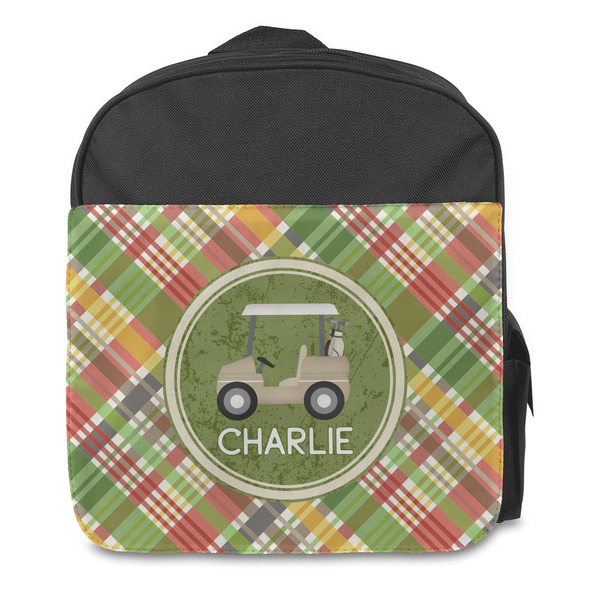 Golfer's Plaid Kids Backpack - Front