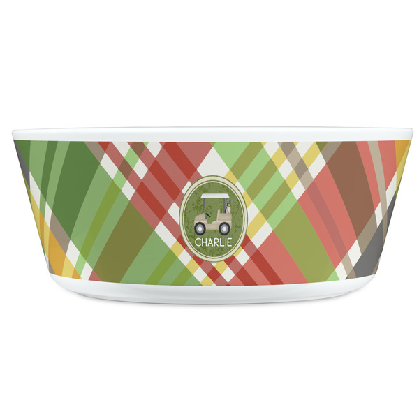 Golfer's Plaid Kids Bowls - FRONT