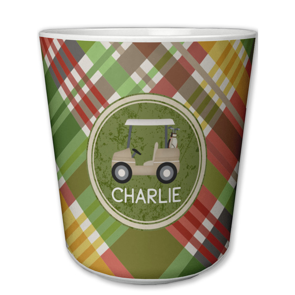 Custom Golfer's Plaid Plastic Tumbler 6oz (Personalized)