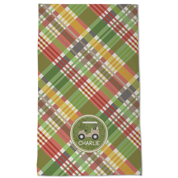 Golfer's Plaid Kitchen Towel - Poly Cotton - Full Front