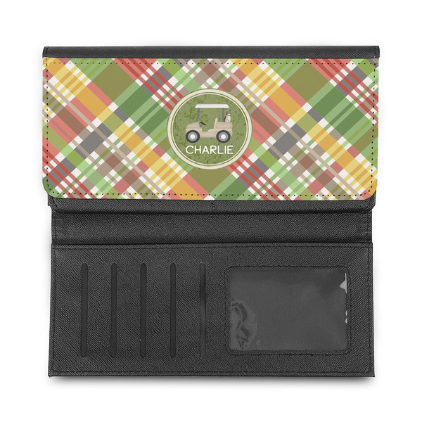 Golfer's Plaid Ladies Wallet - Half Way Open