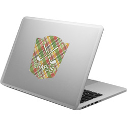 Golfer's Plaid Laptop Decal (Personalized)