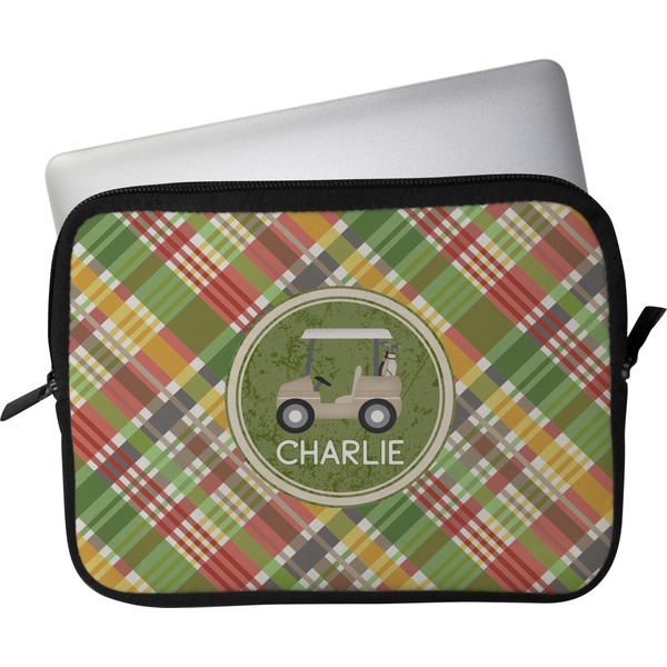 Custom Golfer's Plaid Laptop Sleeve / Case (Personalized)