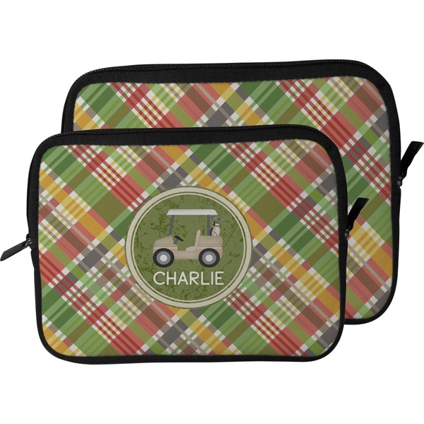 Golfer's Plaid Laptop Sleeve (Size Comparison)