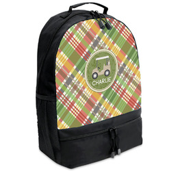 Golfer's Plaid Backpacks - Black (Personalized)