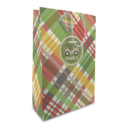 Golfer's Plaid Large Gift Bag (Personalized)