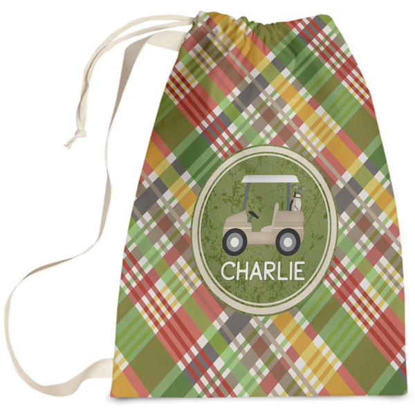 Custom Golfer's Plaid Laundry Bag (Personalized)