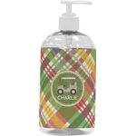 Golfer's Plaid Plastic Soap / Lotion Dispenser (16 oz - Large - White) (Personalized)