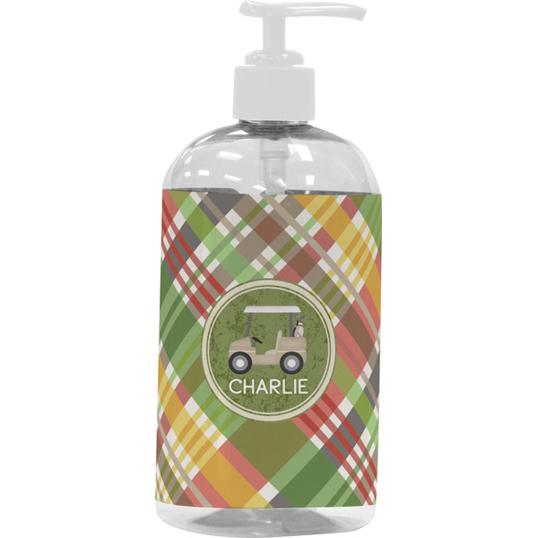 Golfer's Plaid Large Liquid Dispenser (16 oz) - White