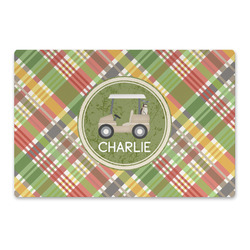 Golfer's Plaid Large Rectangle Car Magnet (Personalized)