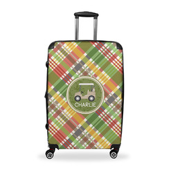 Golfer's Plaid Suitcase - 28" Large - Checked w/ Name or Text