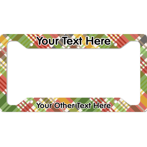 Custom Golfer's Plaid License Plate Frame - Style A (Personalized)