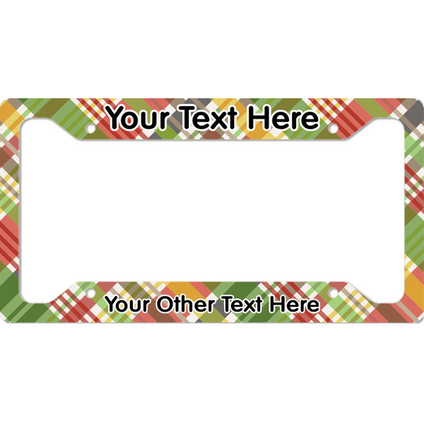 Custom Golfer's Plaid License Plate Frame (Personalized)