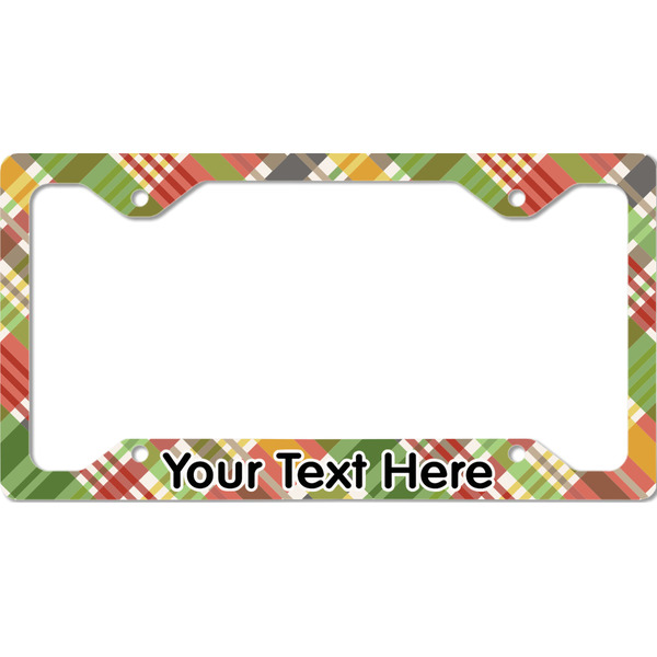 Custom Golfer's Plaid License Plate Frame - Style C (Personalized)