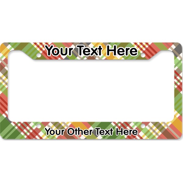 Golfer's Plaid License Plate Frame Wide