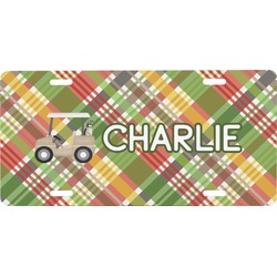 Golfer's Plaid Front License Plate (Personalized)