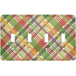 Golfer's Plaid Light Switch Cover (4 Toggle Plate) (Personalized)