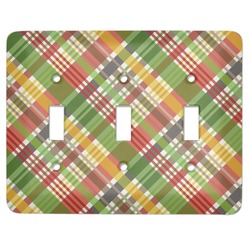 Golfer's Plaid Light Switch Cover (3 Toggle Plate)