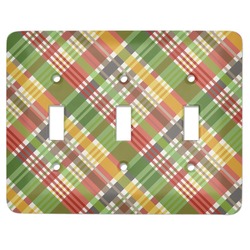 Golfer's Plaid Light Switch Cover (3 Toggle Plate)