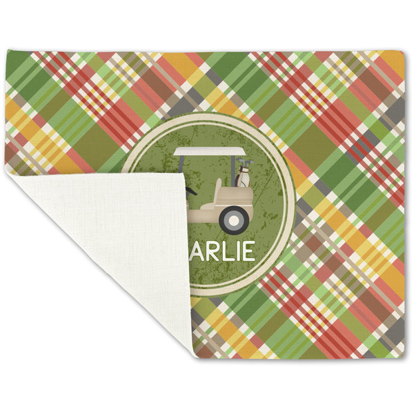 Golfer's Plaid Linen Placemat - Folded Corner (single side)