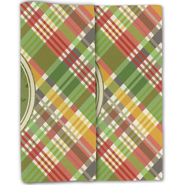 Golfer's Plaid Linen Placemat - Folded Half (double sided)