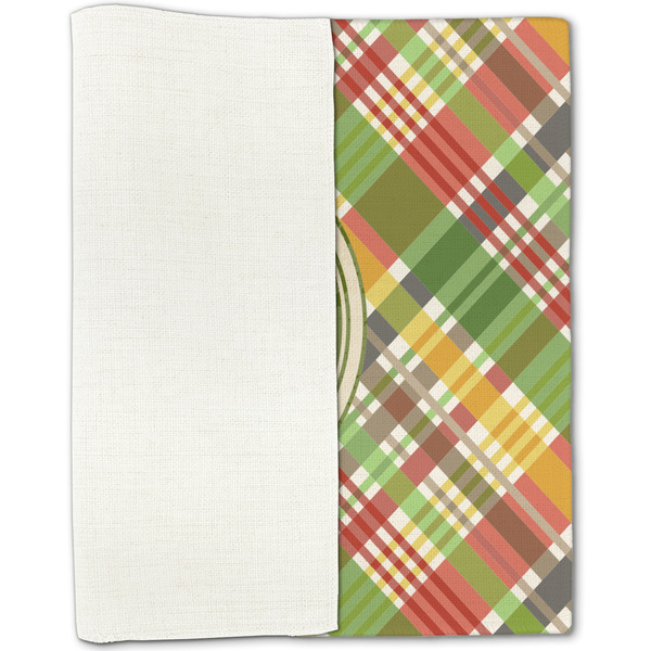 Golfer's Plaid Linen Placemat - Folded Half