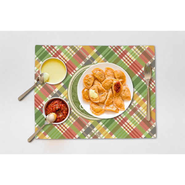 Golfer's Plaid Linen Placemat - Lifestyle (single)