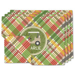 Golfer's Plaid Linen Placemat w/ Name or Text
