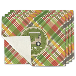 Golfer's Plaid Single-Sided Linen Placemat - Set of 4 w/ Name or Text