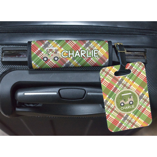 Golfer's Plaid Luggage Wrap & Tag