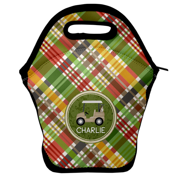 Custom Golfer's Plaid Lunch Bag w/ Name or Text