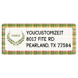Golfer's Plaid Return Address Labels (Personalized)