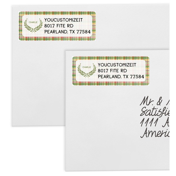 Golfer's Plaid Mailing Labels - Double Stack Close Up