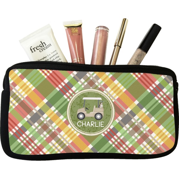 Custom Golfer's Plaid Makeup / Cosmetic Bag (Personalized)