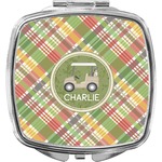 Golfer's Plaid Compact Makeup Mirror (Personalized)