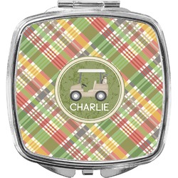 Golfer's Plaid Compact Makeup Mirror (Personalized)