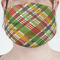 Golfer's Plaid Mask - Pleated (new) Front View on Girl