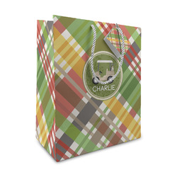 Golfer's Plaid Medium Gift Bag (Personalized)
