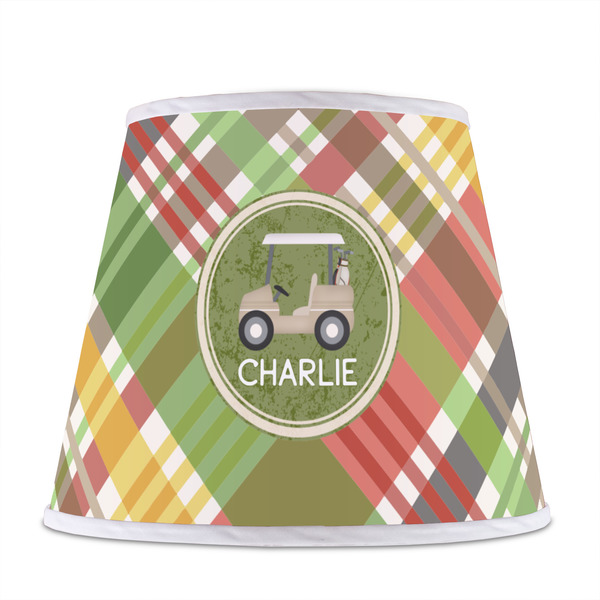 Golfer's Plaid Poly Film Empire Lampshade - Front View