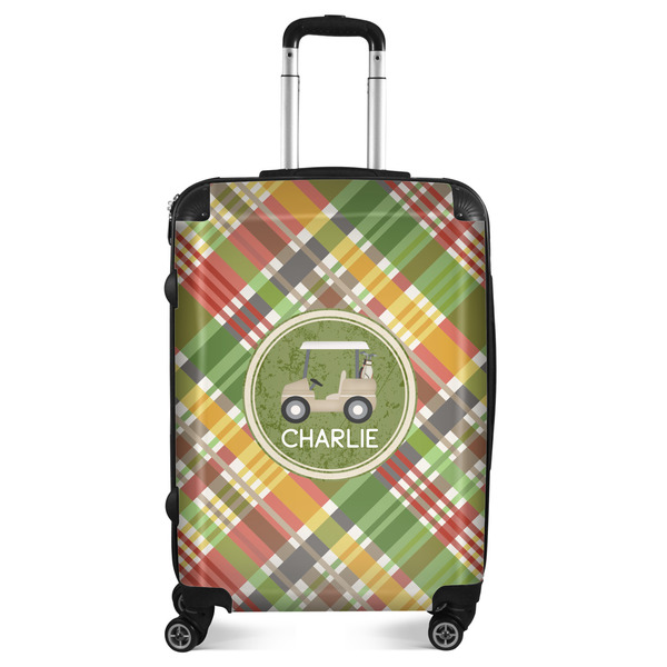 Custom Golfer's Plaid Suitcase - 24" Medium - Checked (Personalized)