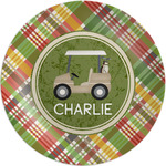 Golfer's Plaid Melamine Salad Plate - 8" (Personalized)