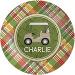 Golfer's Plaid Melamine Plate (Personalized)