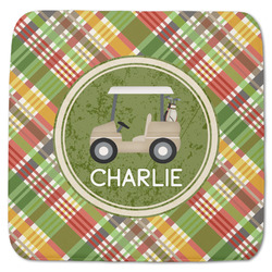 Golfer's Plaid Memory Foam Bath Mat - 48"x48" (Personalized)